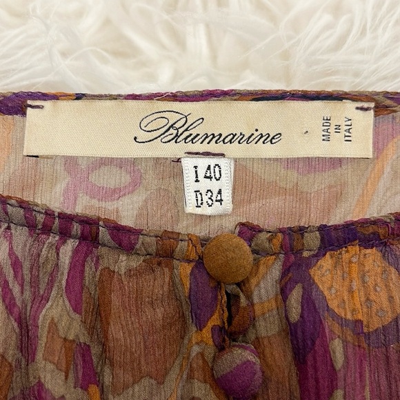 Blumarine Sheer Floral Button Down Blouse - Picture 8 of 12